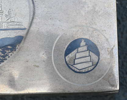 Antique Iraqi Middle Eastern 900 Silver & Niello Cigarette / Trinket Box5