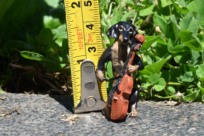 Fritz Bergmann  Austrian Vienna Cold Painted Bronze Musical Dachshund w/ Cello5