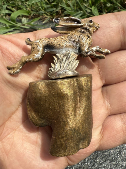 Awesome Antique Austrian Vienna Cold Painted Bronze of Running Rabbit10