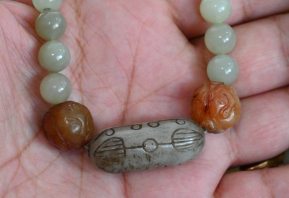Antique / Vintage Chinese Beaded Jade Necklace3