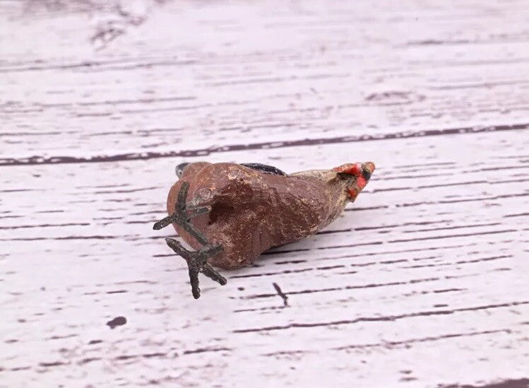 Wonderful Antique Austrian Vienna Cold Painted Bronze Figure of Brown Hen11