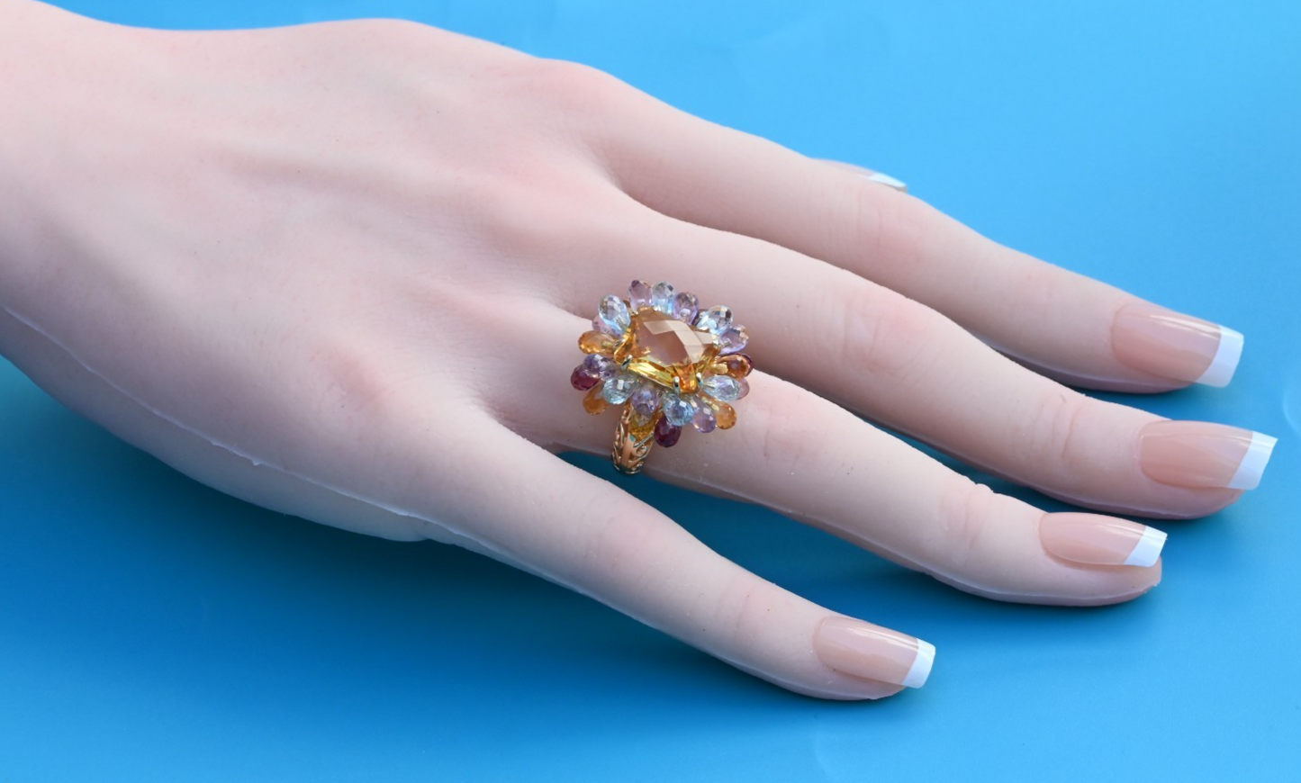 Designer VICTORIA WIECK 14K Yellow Gold & Faceted Multi Gemstone Ring7