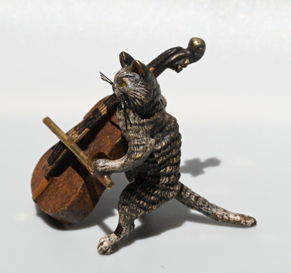 Rare Antique Franz Bergmann Austrian Vienna Cold Painted Bronze Cat Orchestra2