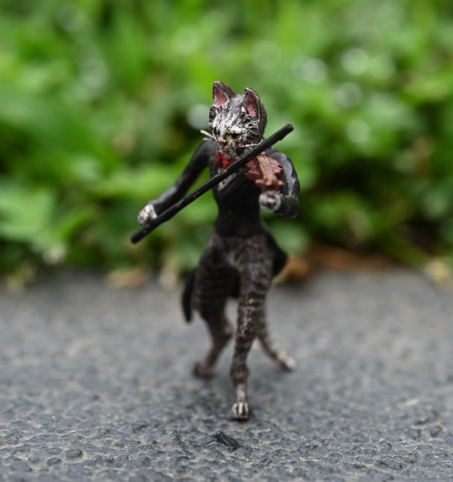 Franz Bergman 1900s Austrian Vienna Cold Painted Bronze of Cat Playing Violin0