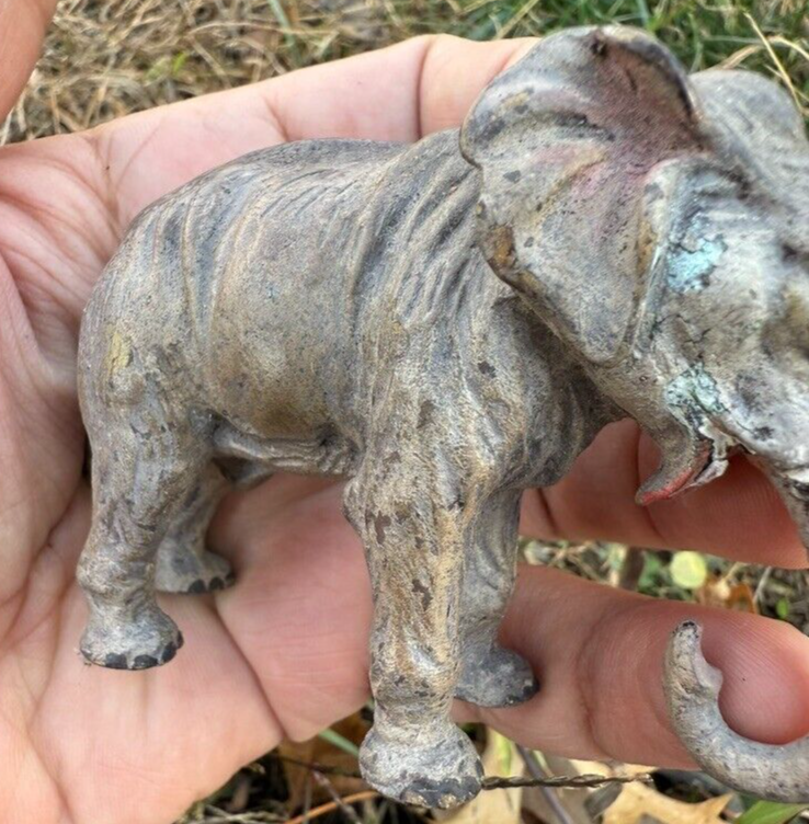 Highly Detailed Antique Austrian Vienna Cold Painted Bronze Figure of Elephant9