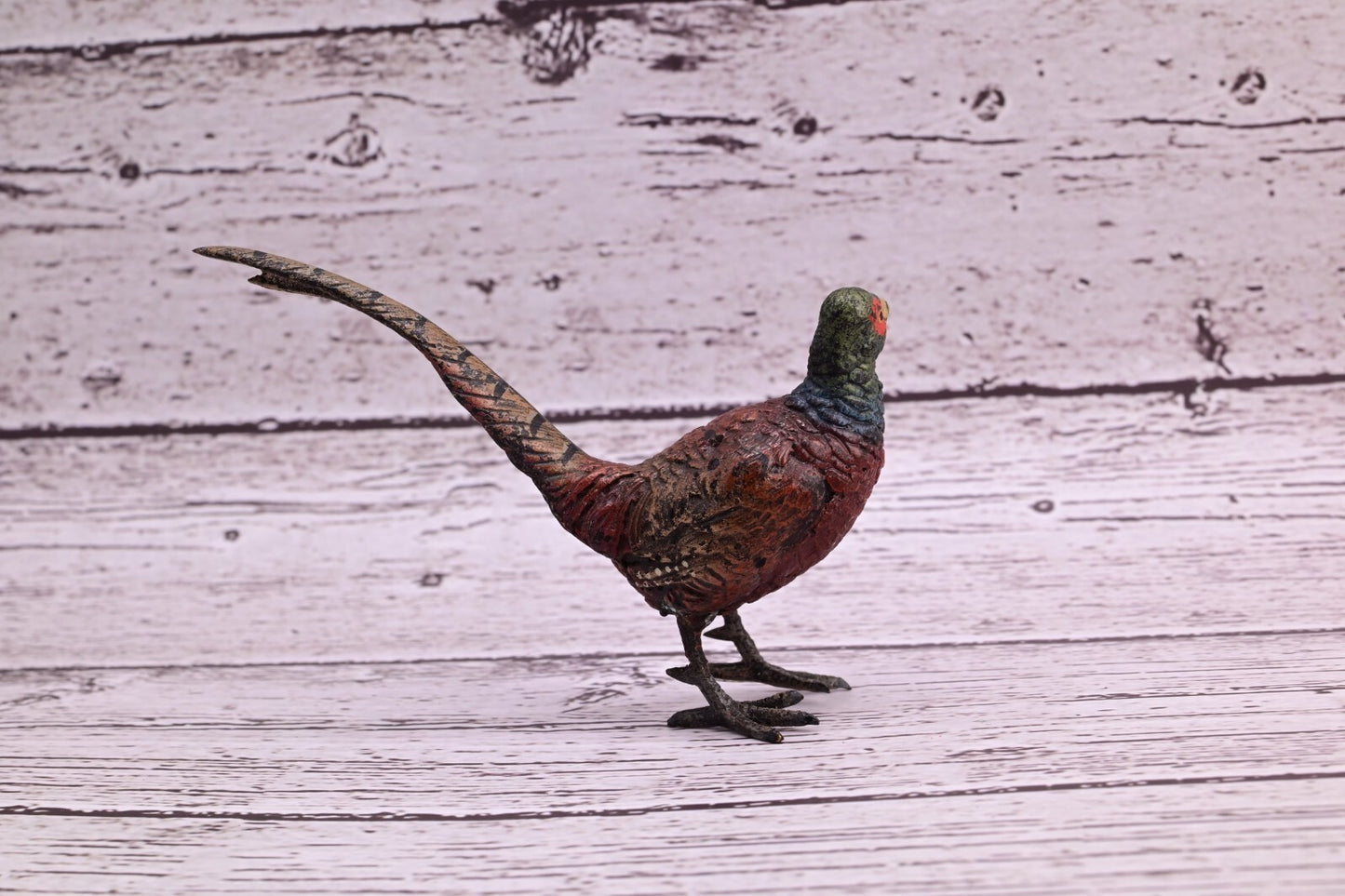 Stunning Antique Austrian Vienna Cold Painted Bronze of Ring Neck Pheasant7