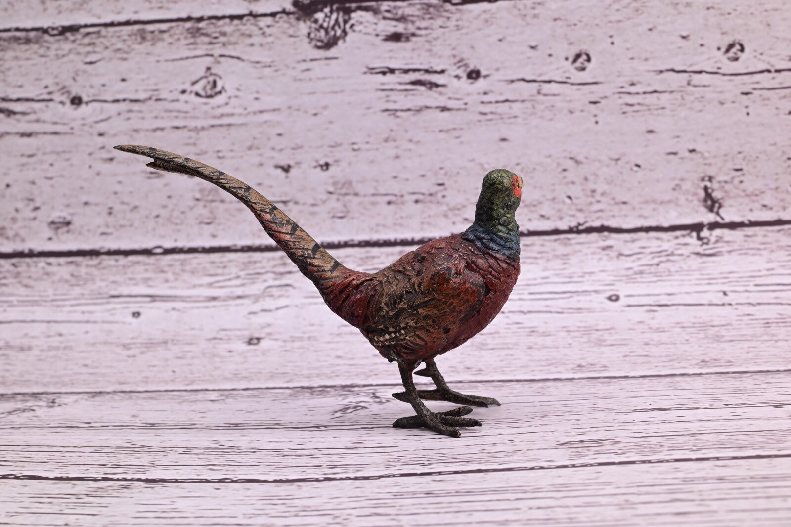 Stunning Antique Austrian Vienna Cold Painted Bronze of Ring Neck Pheasant7