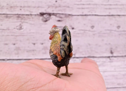 Original & Beautiful Antique Austrian Vienna Cold Painted Bronze of Rooster7