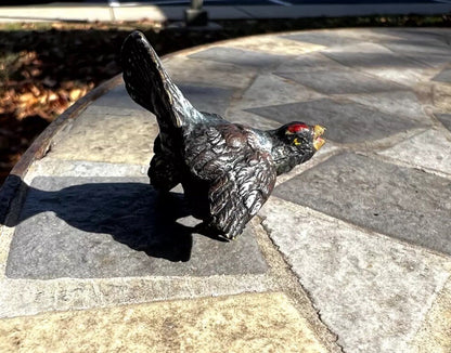 Unique Antique Austrian Vienna Cold Painted Bronze Figure of Capercaillie9