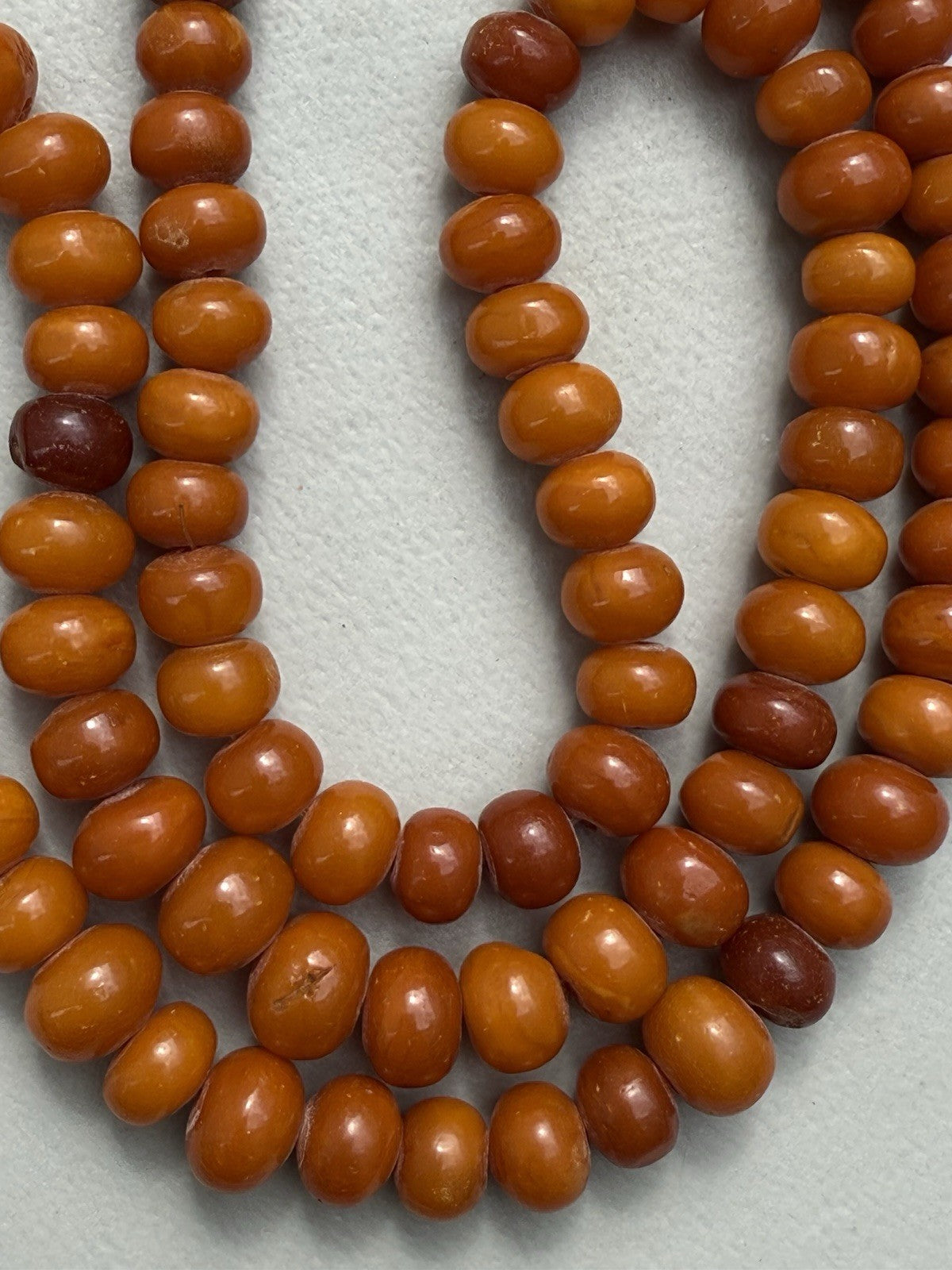 Rare Shape Antique Marbled Natural Baltic Butterscotch Amber Beaded Necklace8