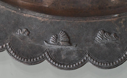 Unique Vietnamese Antique 1900s Handmade Silver Decanter Set With Tray & Cups22