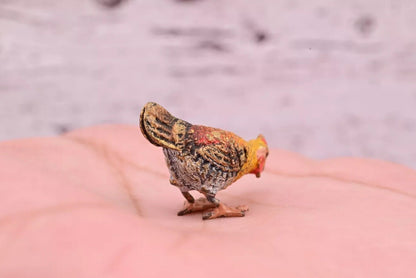 Super Cute Antique Austrian Vienna Cold Painted Bronze Figure of Chicken3