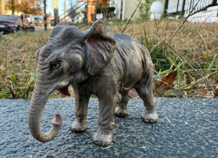 Highly Detailed Antique Austrian Vienna Cold Painted Bronze Figure of Elephant4