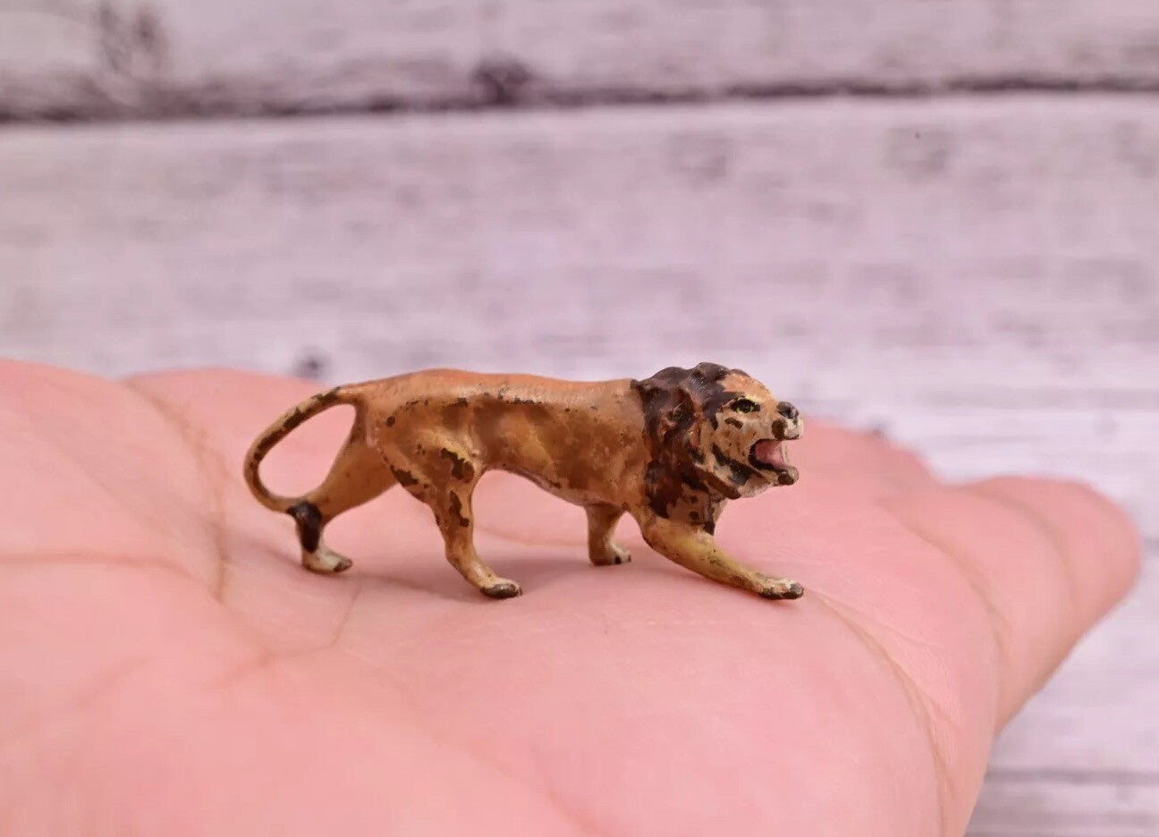 Gorgeous Antique Austrian Vienna Cold Painted Bronze Figure of Male Lion6