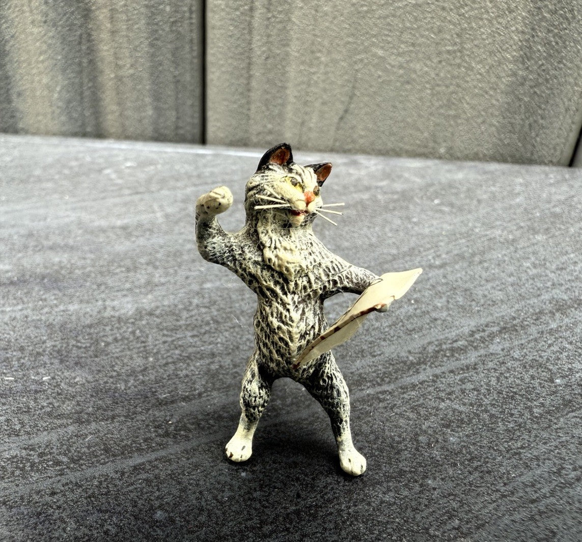 Awesome Austrian Vienna Cold Painted Bronze Figure of a Singing Cat5