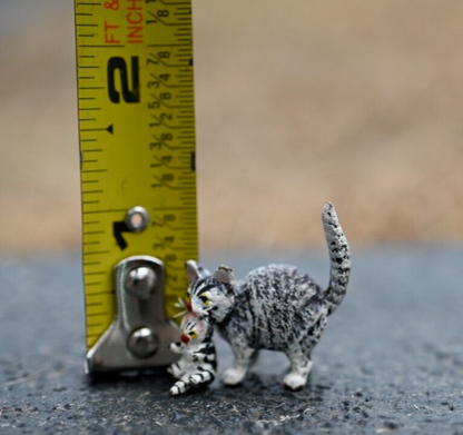 Antique Cold Painted Austrian Vienna Bronze Figure of Cat Carrying Kitten5
