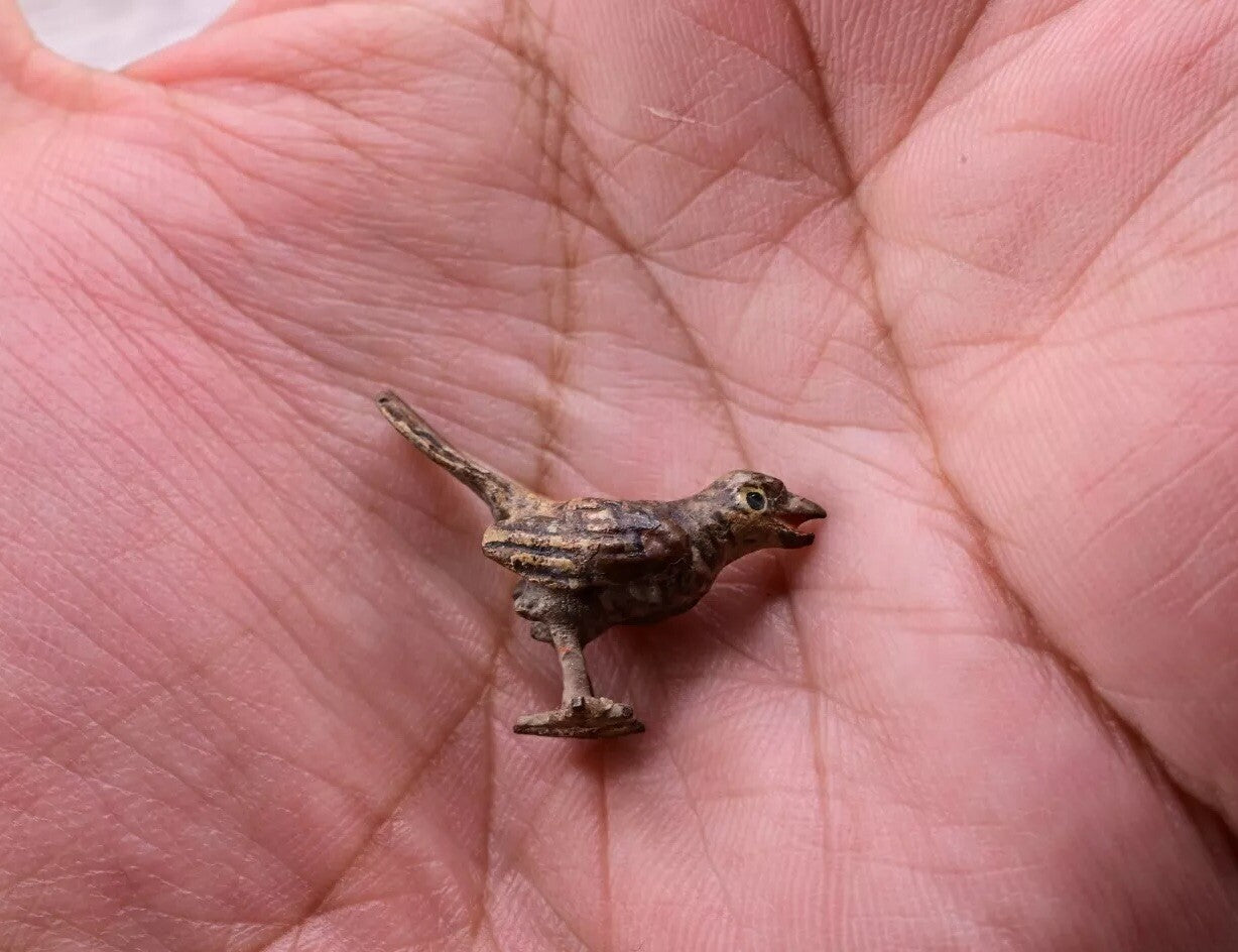 Very Old Antique Austrian Vienna Original Bronze Finish Figure of Miniature Bird7