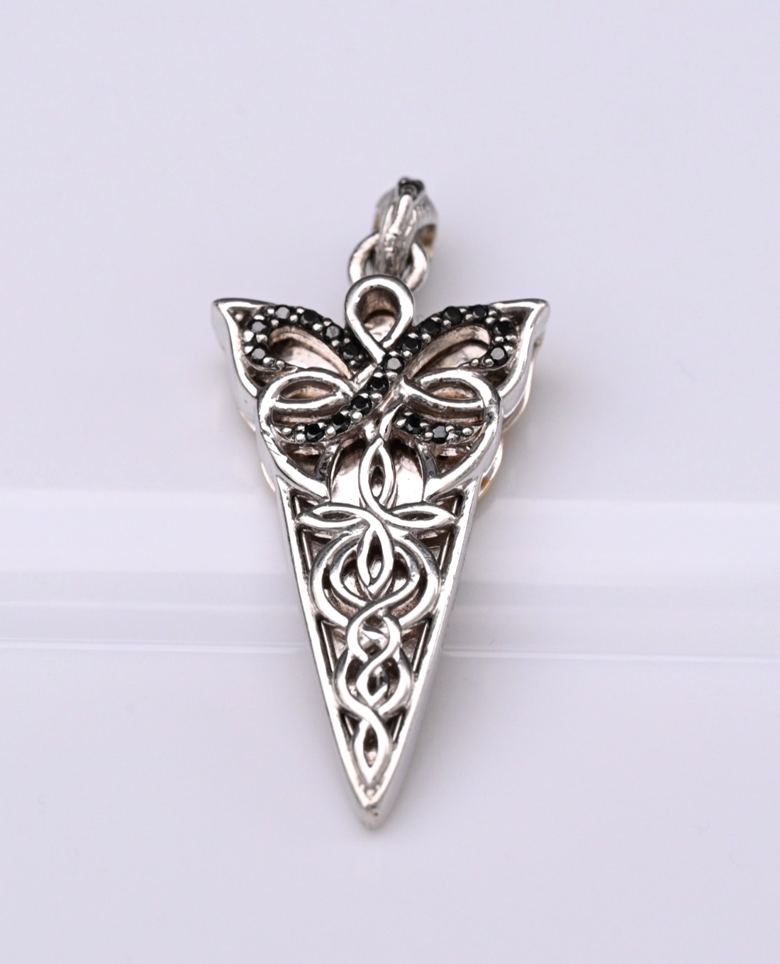 Designer Keith Jack Sterling Silver and 10k Gold Celtic Butterfly Enamel Pendant1