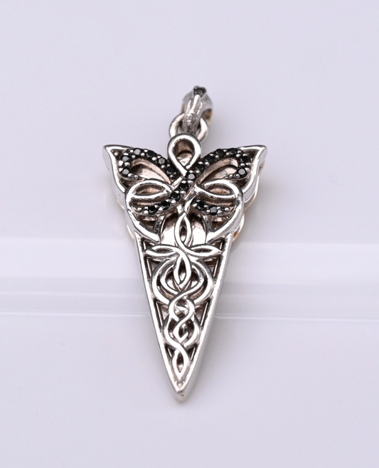 Designer Keith Jack Sterling Silver and 10k Gold Celtic Butterfly Enamel Pendant1