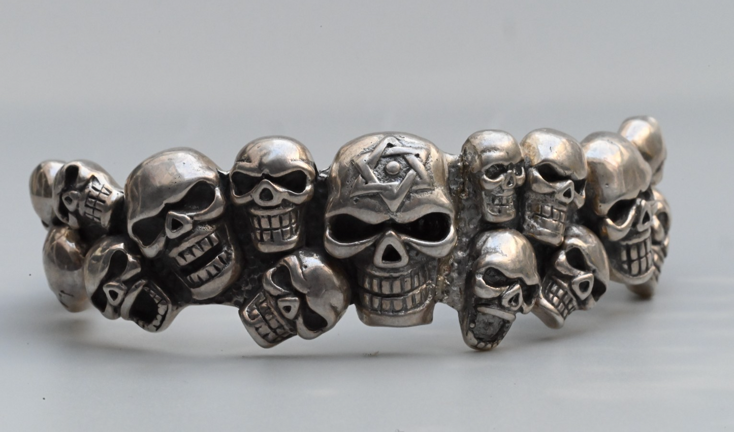 Fantastic Sterling Silver Cuff Bracelet with Skull Design12