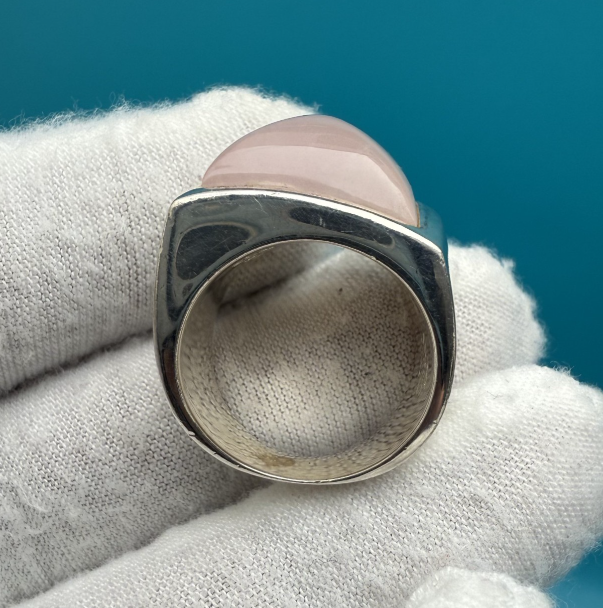Lovely Sterling Silver Ring with Pink Quartz Gemstone5