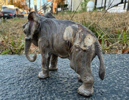 Highly Detailed Antique Austrian Vienna Cold Painted Bronze Figure of Elephant5