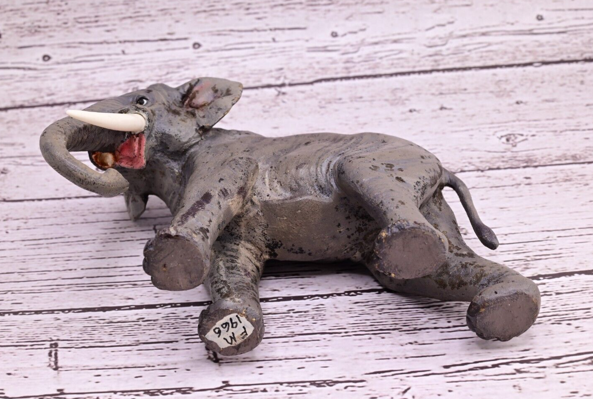 Stunning Large Antique Austrian Vienna Cold Painted Bronze Figure of Elephant10