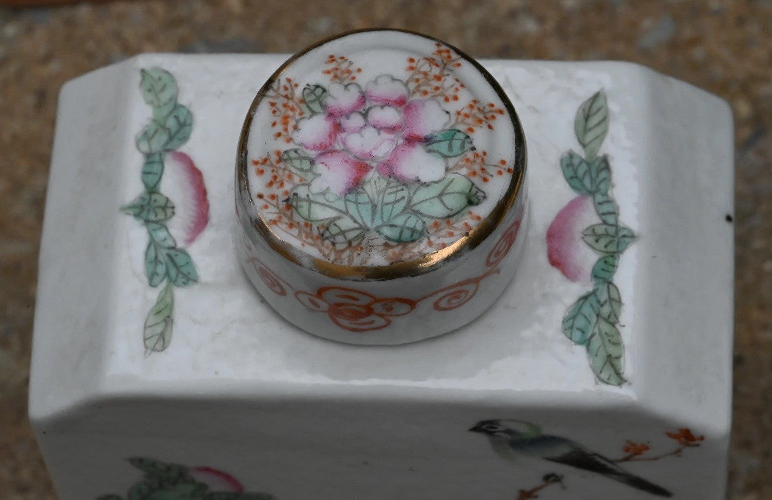 Rare 1900s Chinese Famille Rose Porcelain Tea Containers By Huacha Co. *Marked*6