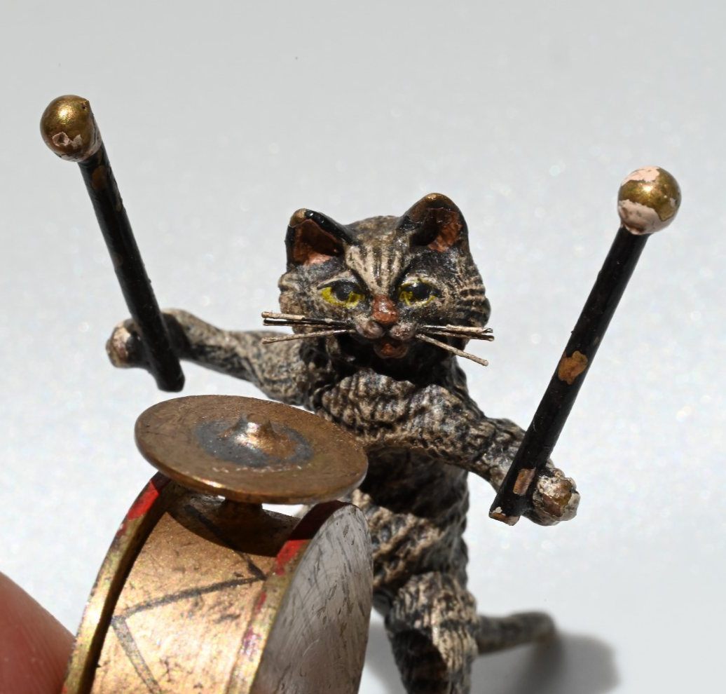 Rare Antique Franz Bergmann Austrian Vienna Cold Painted Bronze Cat Orchestra6