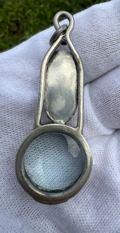 Signed MS Sterling Silver Southwest Jewelers Loupe W/ Turquoise Gemstone3