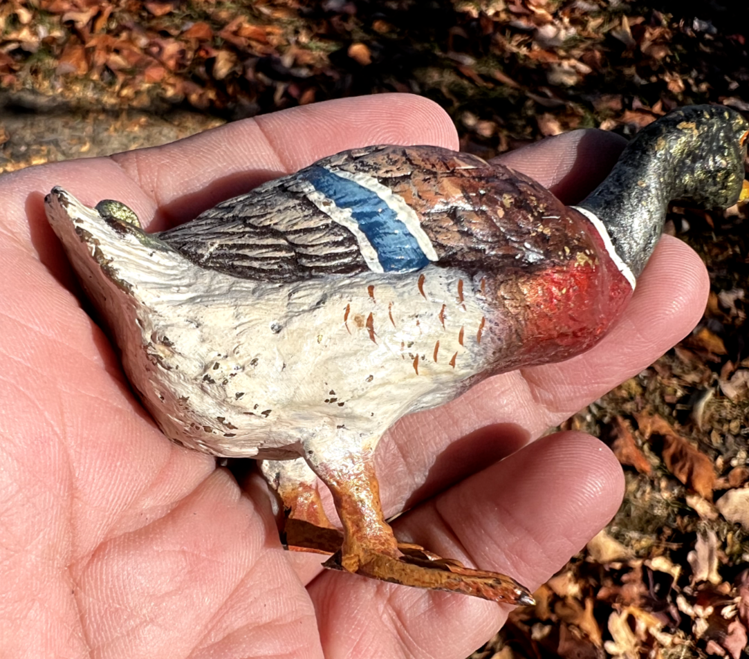 Gorgeous Antique Austrian Vienna Cold Painted Bronze Figure of Mallard Duck6