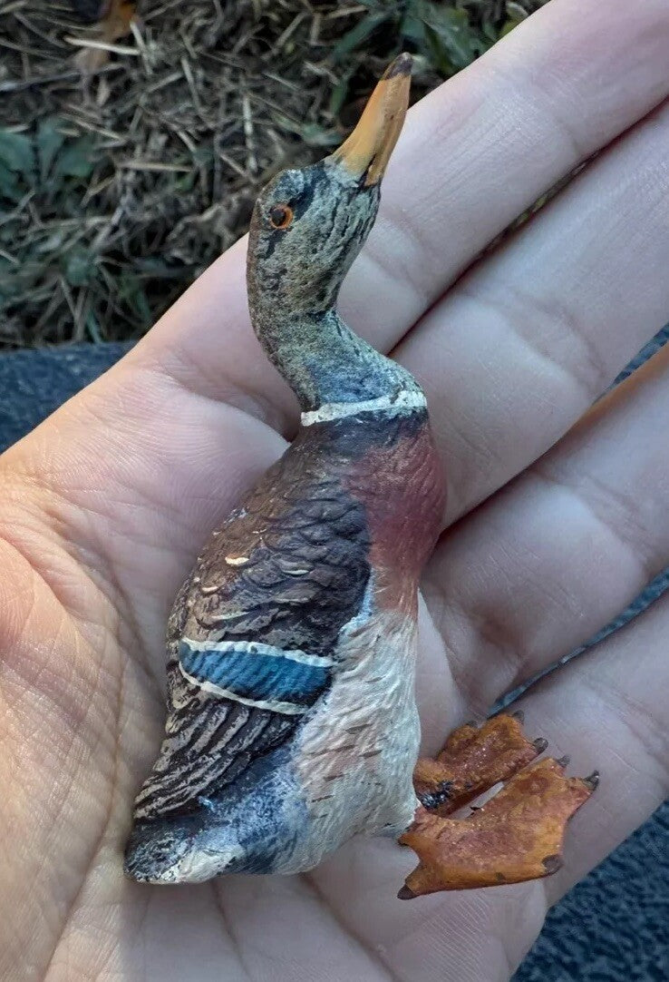 Beautiful Antique Austrian Vienna Cold Painted Bronze Figure of Mallard Duck0