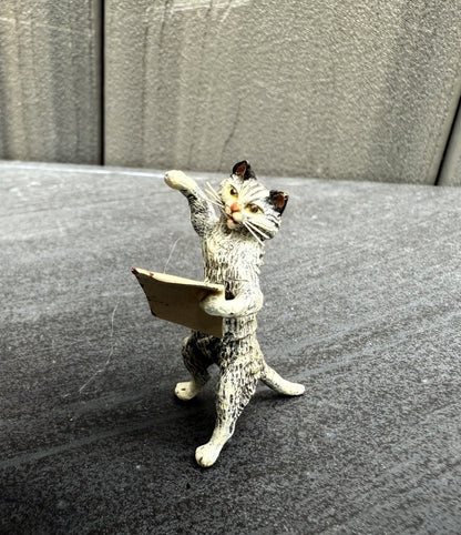 Awesome Austrian Vienna Cold Painted Bronze Figure of a Singing Cat6