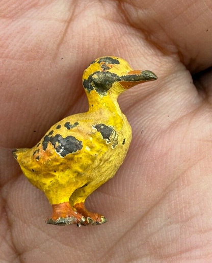 Cute Antique Austrian Vienna Cold Painted Bronze Figure of Yellow Duckling3
