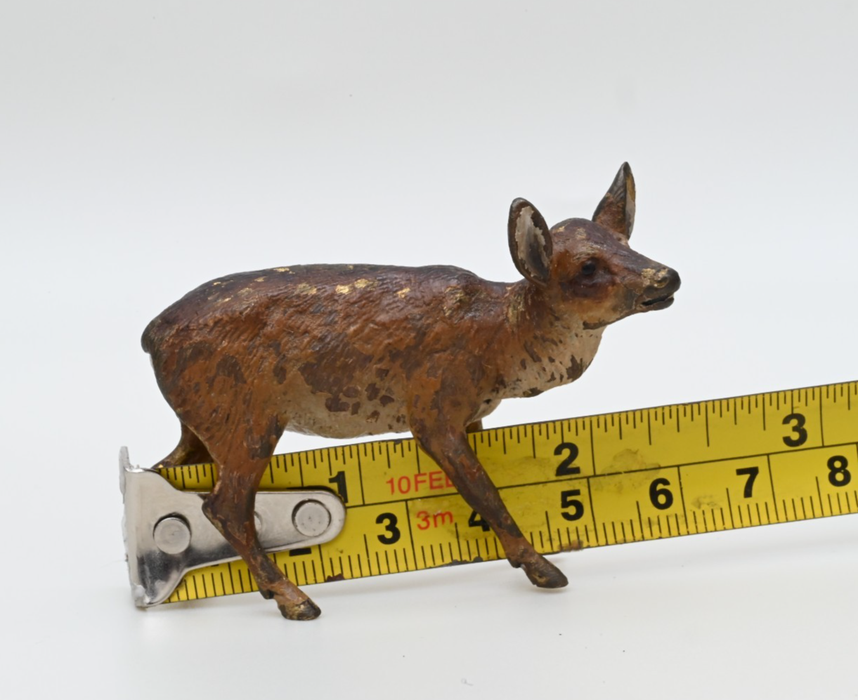 Life-Like Antique Austrian Vienna Cold Painted Bronze Figure of Brown Deer8