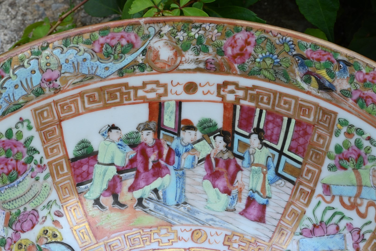 Genuine Chinese Antique 19th C. Hand Painted Rose Medallion Porcelain Punch Bowl8