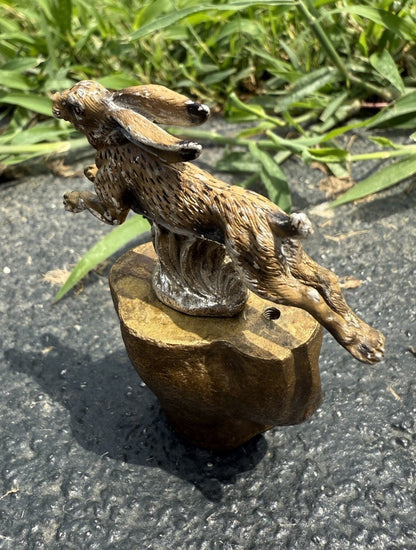 Awesome Antique Austrian Vienna Cold Painted Bronze of Running Rabbit7