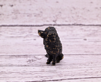 Antique Austrian Vienna Cold Painted Bronze Figure of Small Black Poodle3