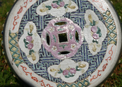 Antique Hand Painted Porcelain Garden Seat / Drum Stool Dragon & Phoenix Design9