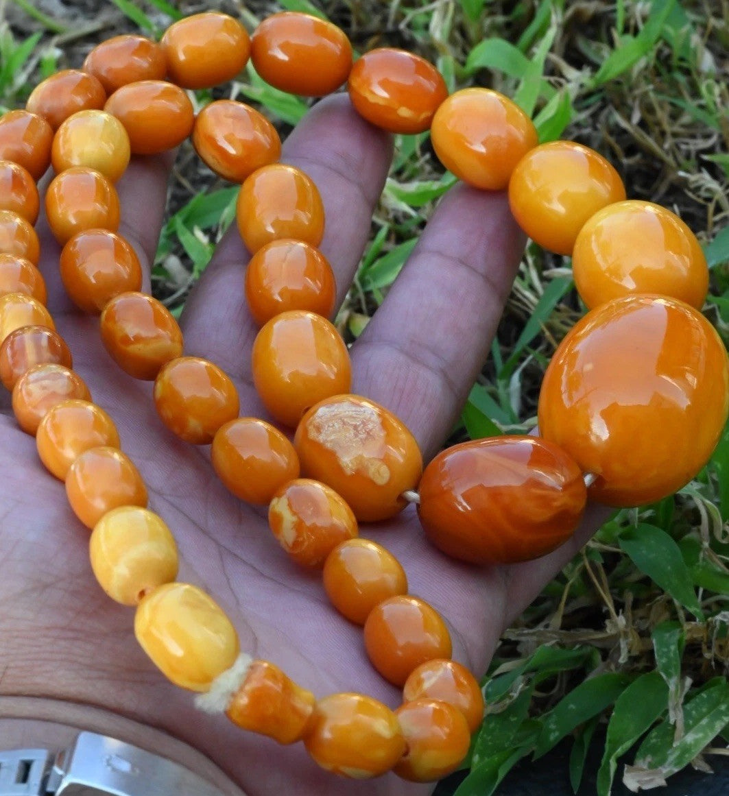 Stunning Natural Baltic Butterscotch Amber Necklace With Large Beads6