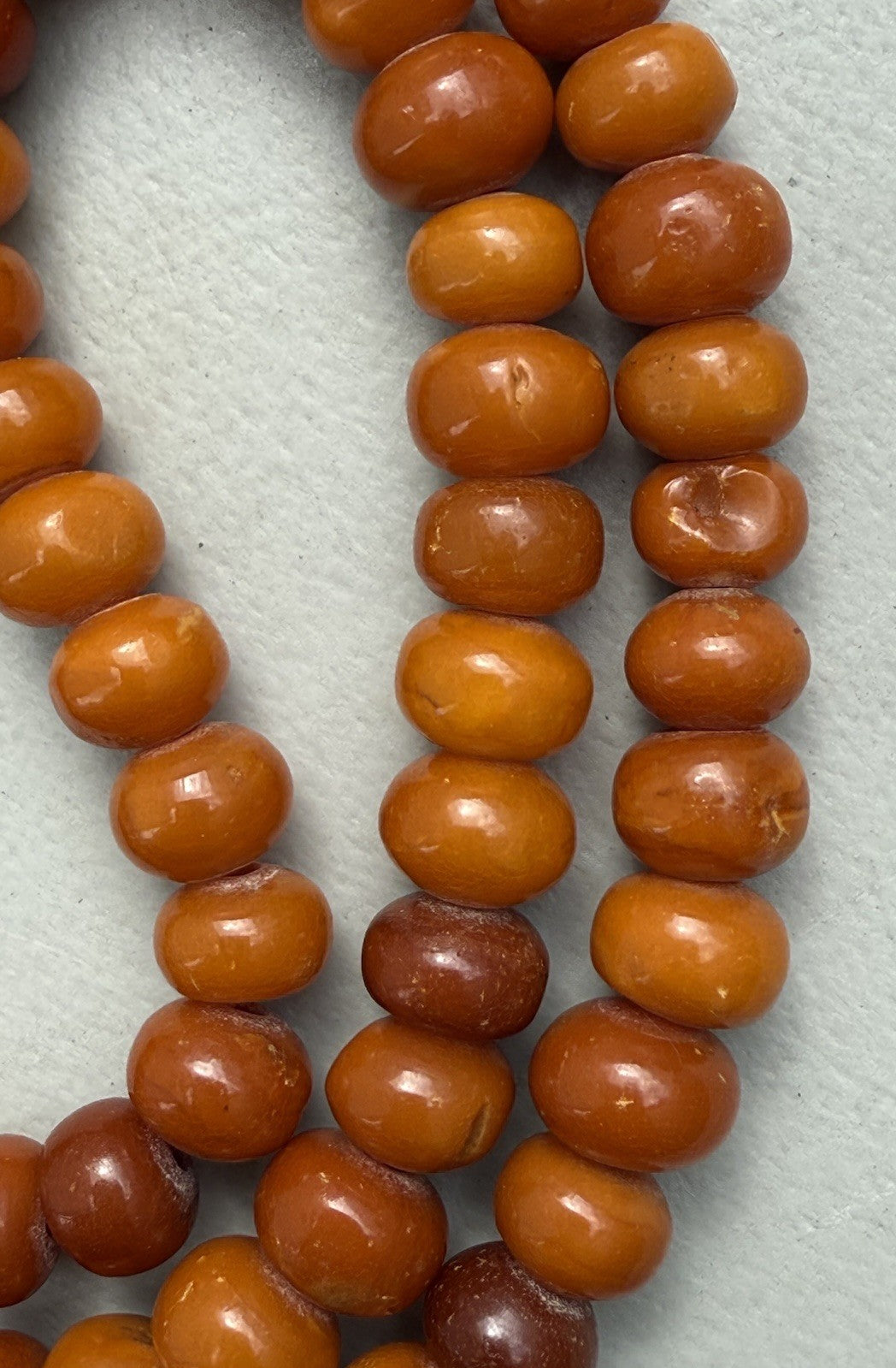Rare Shape Antique Marbled Natural Baltic Butterscotch Amber Beaded Necklace7