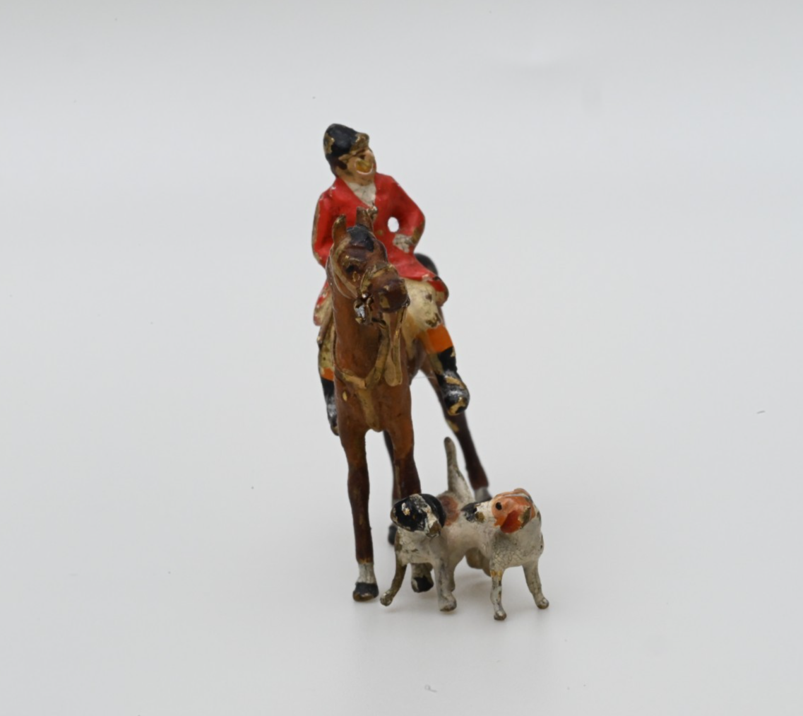 Miniature Antique Austrian Vienna Cold Painted Bronze Fox Hunt Figural Group5