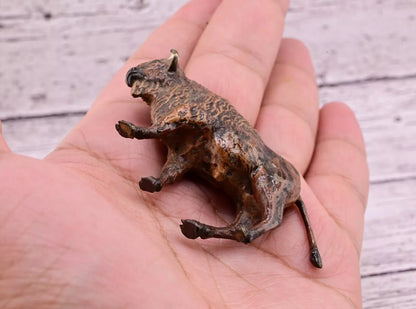 Amazing Antique Austrian Vienna Cold Painted Bronze Figure of American Bison12