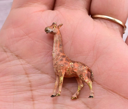 High Quality Antique Austrian Vienna Cold Painted Bronze Figure of Small Giraffe8