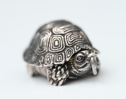 Awesome Sterling Silver Tortoise Pendant with Hidden Compartment2