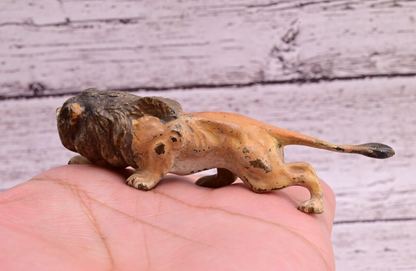 Stunning Antique Austrian Vienna Cold Painted Bronze of Lion Ready to Attack4
