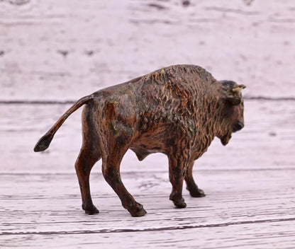 Amazing Antique Austrian Vienna Cold Painted Bronze Figure of American Bison6