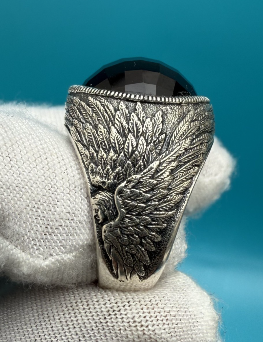 Amazing Designer Scott Kay Sterling Silver Ring w/ Faceted Black Onyx Gemstone2