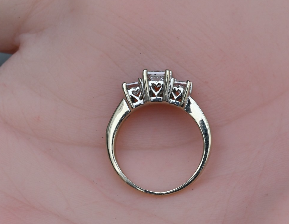 Princess Cut Diamond Three-stone Engagement Ring Crafted in 14k Two Tone Gold7