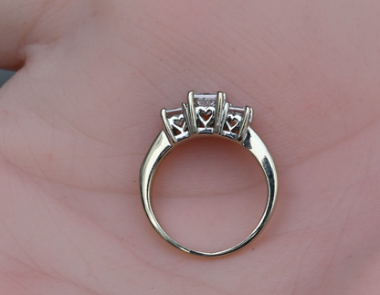 Princess Cut Diamond Three-stone Engagement Ring Crafted in 14k Two Tone Gold7